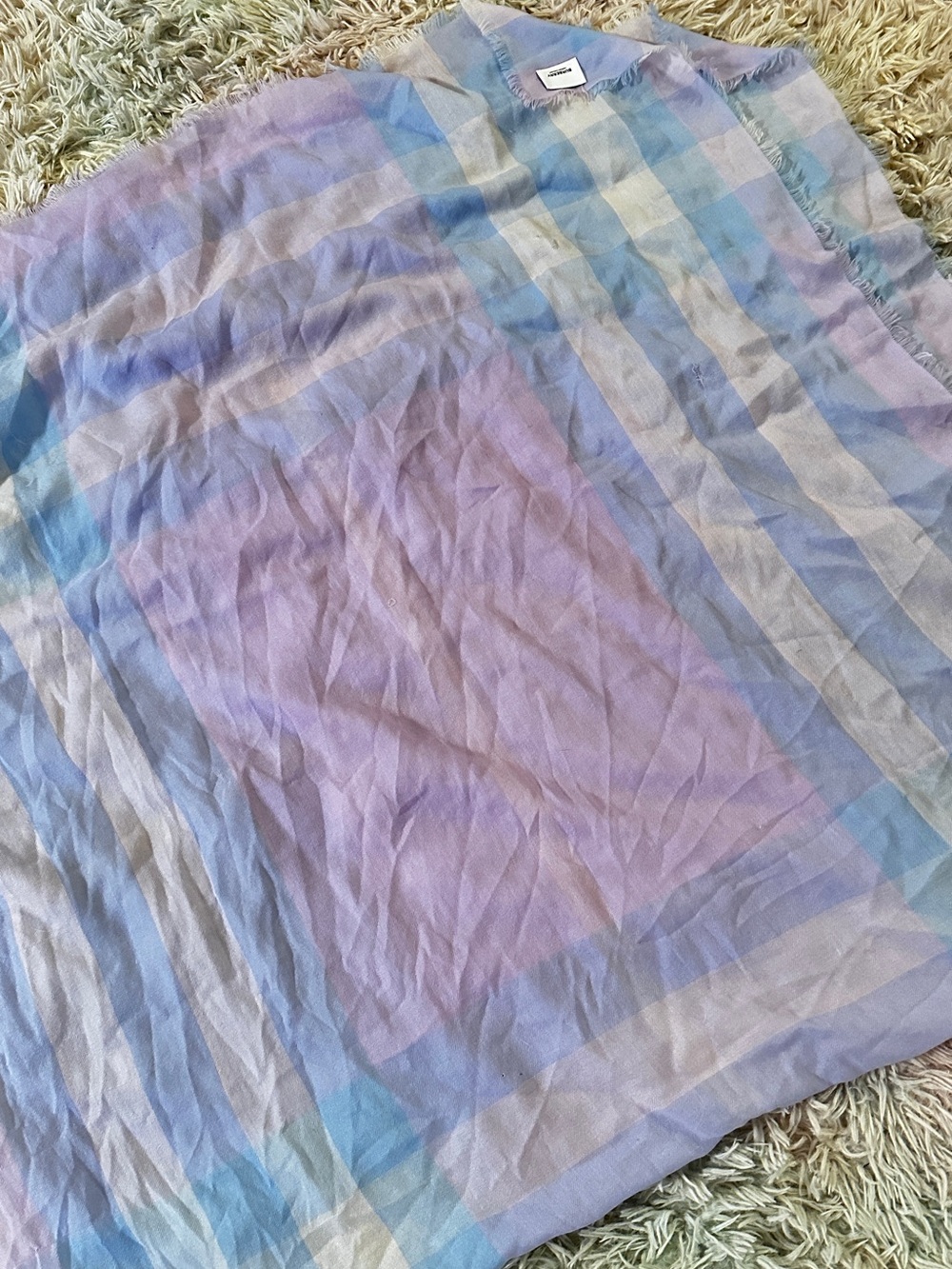 Burberry Pastel Plaid Scarf in Lavender and Light Blue - Picture 5 of 12